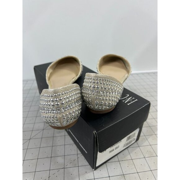 INC International Concepts Crescente 2 Sz. 7.5 Pearl Gold Flats ~~minty~~ - Picture 4 of 14